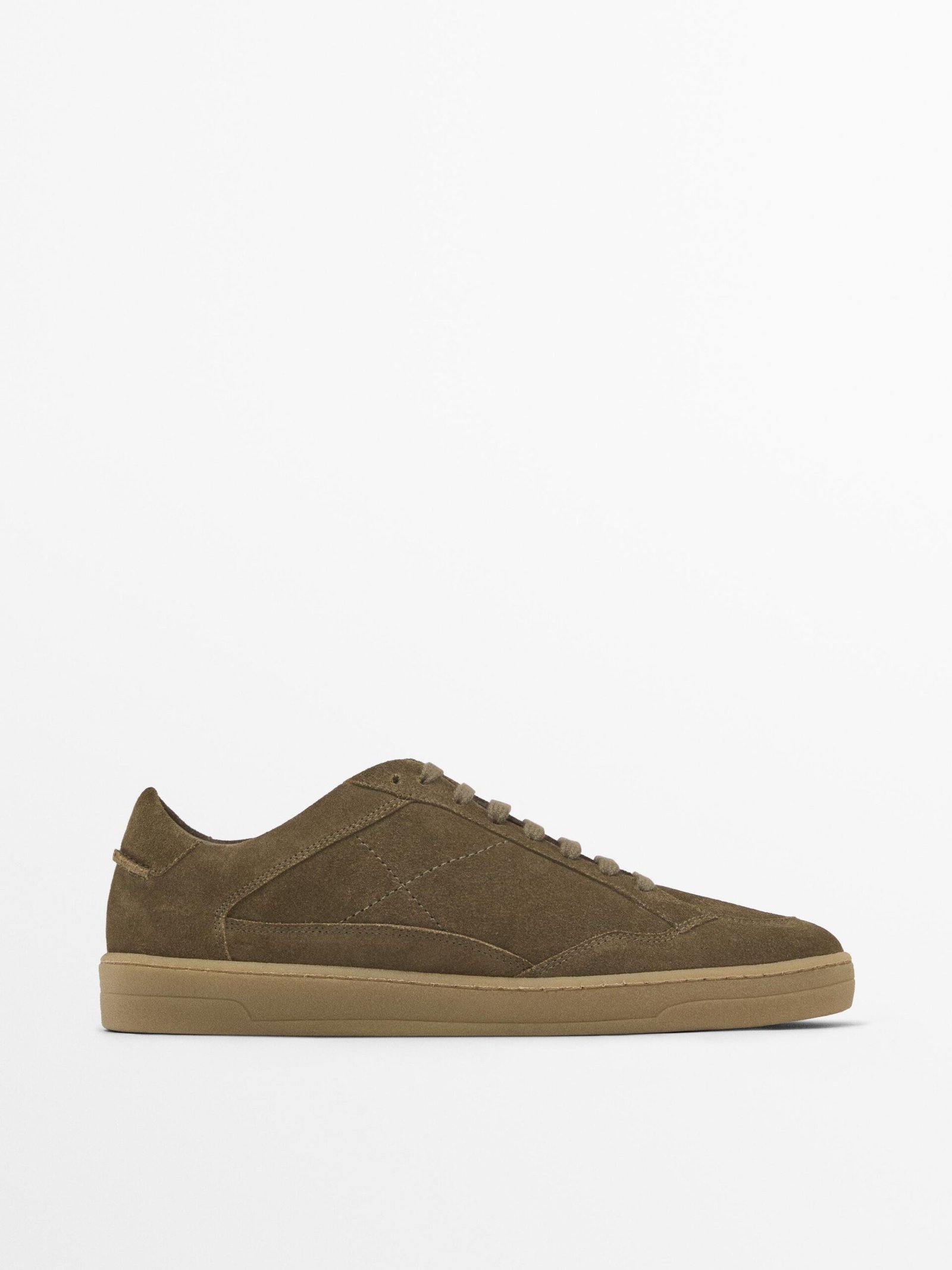 Split suede trainers KHAKHI -1