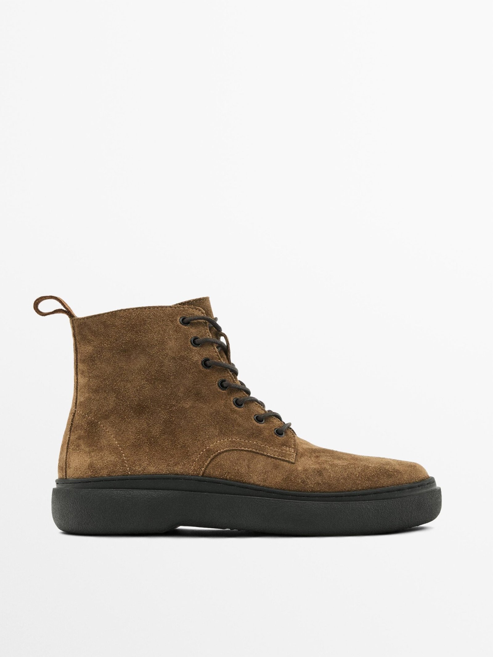 Split suede boots TAN BROWN-1