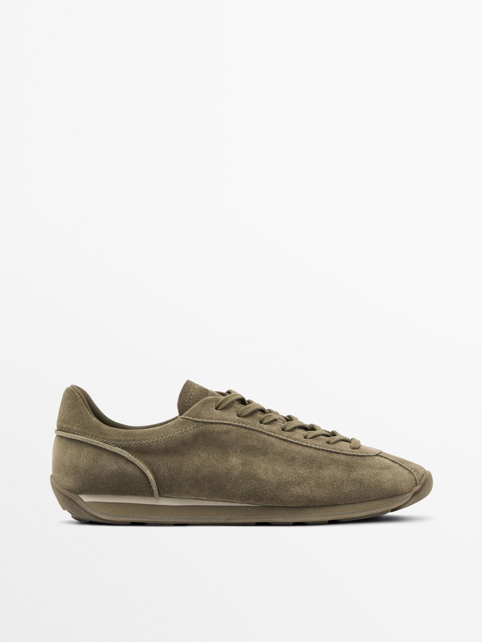 Split suede trainerS TAN