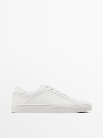 Split suede trainers WHTIE